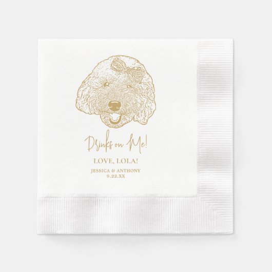 Serviette En Papier Toy Poodle Chien Boissons Personnalisées sur moi N (Devant)