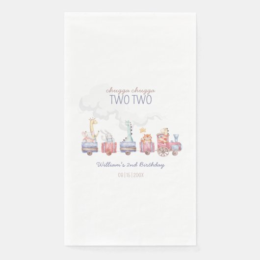 Serviette En Papier Toy Train All Aboard Anniversaire invitation, Zoo (Devant)