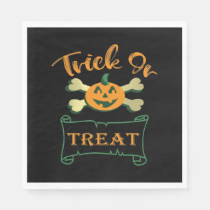 Serviette En Papier Tracer ou traiter les os croisés citrouille Hallow