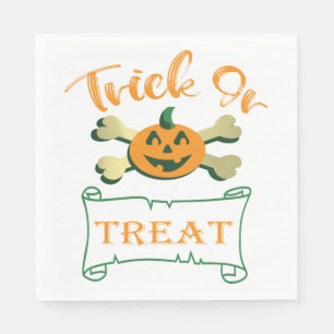 Serviette En Papier Tracer ou traiter les os croisés citrouille Hallow
