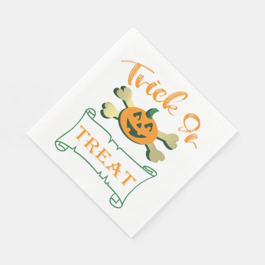 Serviette En Papier Tracer ou traiter les os croisés citrouille Hallow (Coin)