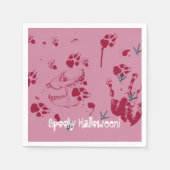 Serviette En Papier Traces sanguines éffrayantes du crâne d'Halloween (Devant)