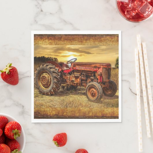 Serviette En Papier Traceur de la ferme rouge (En situation)