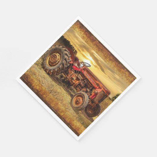 Serviette En Papier Traceur de la ferme rouge (Coin)