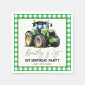 Serviette En Papier Tracteur 1er anniversaire Fun Farm (Devant)