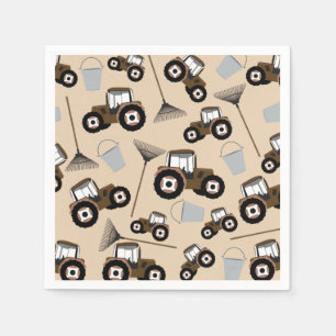 Serviette En Papier Tracteur Camion Motif Équipement agricole