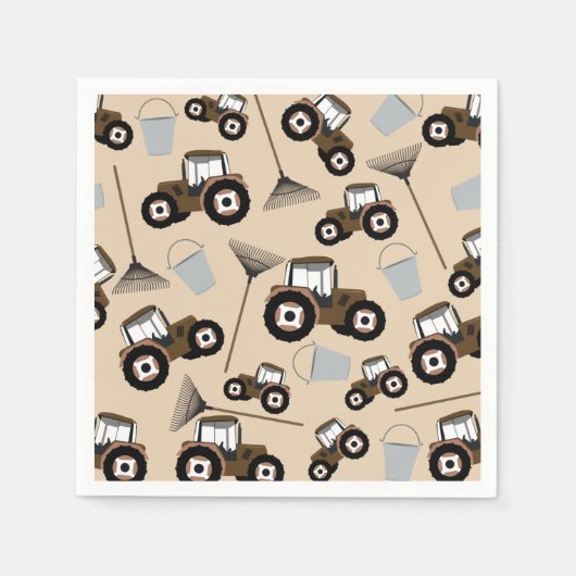 Serviette En Papier Tracteur Camion Motif Équipement agricole (Devant)