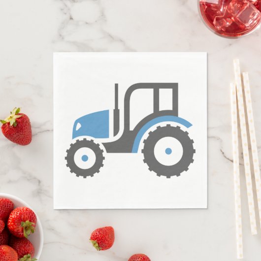 Serviette En Papier Tracteur gris bleu (En situation)