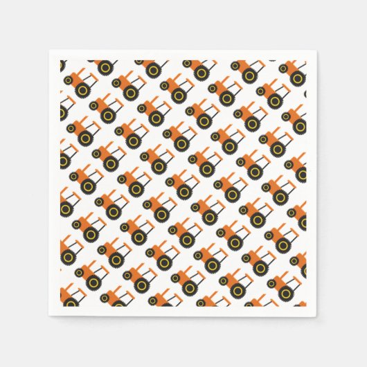 Serviette En Papier Tracteur orange (Devant)