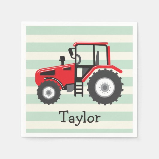 Serviette En Papier Tracteur Red Farm (Devant)