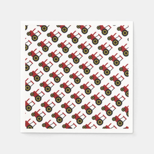 Serviette En Papier Tracteur rouge (Devant)