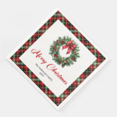 Serviette En Papier Traditional Christmas Wreath Napkins Personalized (Coin)