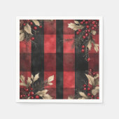 Serviette En Papier Traditional Red and Black Plaid Christmas Holiday (Devant)