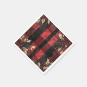 Serviette En Papier Traditional Red and Black Plaid Christmas Holiday (Coin)