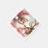 Serviette En Papier Traditional Santa Rudolph Holiday Party Set (Coin)
