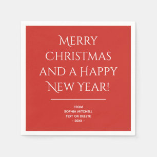 Serviette En Papier Traditionnel - Rouge clair - Joyeuses serviettes d