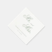 Serviette En Papier Traditionnel Sage Vert Formel Mariage élégant (Coin)