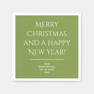 Serviette En Papier Traditionnel - Vert doux - Joyeuses serviettes de