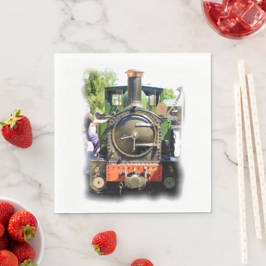 SERVIETTE EN PAPIER TRAIN À VAPEUR (En situation)