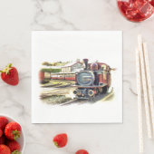 SERVIETTE EN PAPIER TRAIN À VAPEUR (En situation)