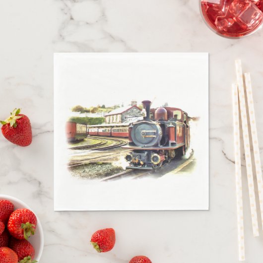 SERVIETTE EN PAPIER TRAIN À VAPEUR (En situation)