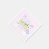Serviette En Papier Train Animaux Bébé Pastel Rose (Coin)