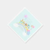 Serviette En Papier Train Animaux Bleus (Coin)