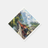 Serviette En Papier Train antique Imaginaire Crimson (Coin)