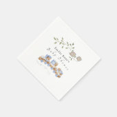 Serviette En Papier Train bleu et blocs Baby shower serviettes (Coin)