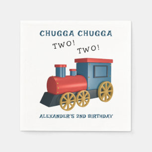 Serviette En Papier Train Chugga Two Two Deuxième Anniversaire