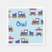 Serviette En Papier Train Cute Choo-Choo 1er Anniversaire Thème (Devant)