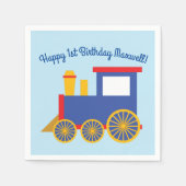 Serviette En Papier Train Cute Choo-Choo 1er Anniversaire Thème (Devant)