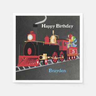 Serviette En Papier Train des Enfants Anniversaire Tableau Noir Fête
