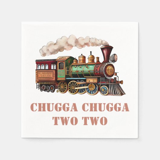 Serviette En Papier Train Deuxième fête d'anniversaire Chugga Chugga D (Devant)
