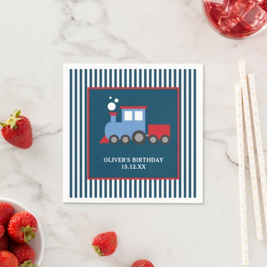 Serviette En Papier Train fête d'anniversaire (En situation)