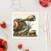Serviette En Papier Train Imaginaire Steampunk Snail (En situation)