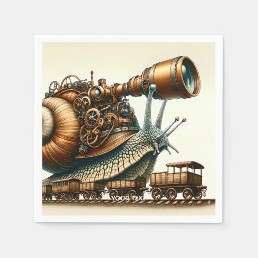 Serviette En Papier Train Imaginaire Steampunk Snail (Devant)