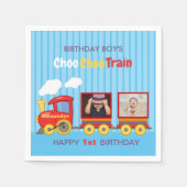 Serviette En Papier Train Jouet Toddler Boy Birthday Blue (Devant)