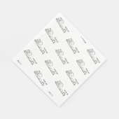 Serviette En Papier Train noir & blanc Upsherin avec garnitures (Coin)