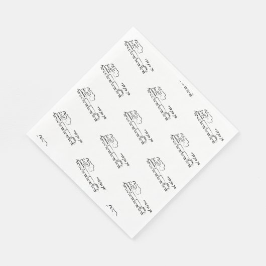 Serviette En Papier Train noir & blanc Upsherin avec garnitures (Coin)
