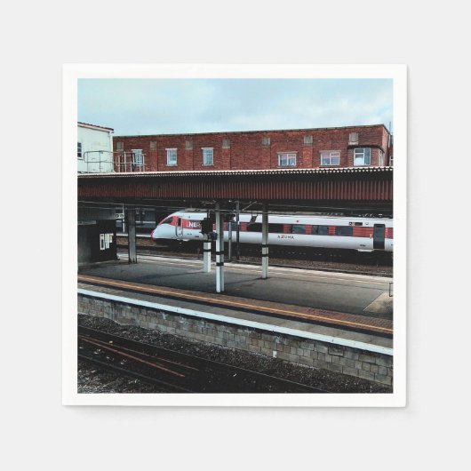 Serviette En Papier Train rouge et blanc (Devant)