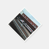 Serviette En Papier Train rouge et blanc (Coin)