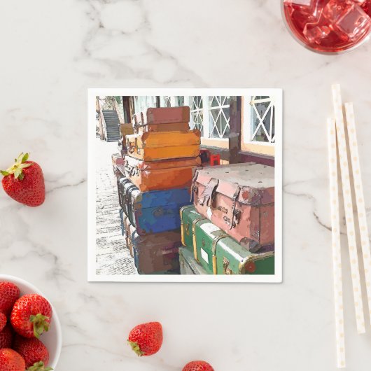 SERVIETTE EN PAPIER TRAIN STATIONS (En situation)