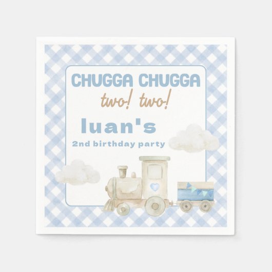 Serviette En Papier Train Tchou Tchou Anniversaire (Devant)