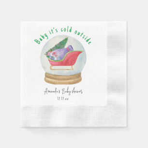 Serviette En Papier Traîneau du Père Noël - bébé il fait froid dehors
