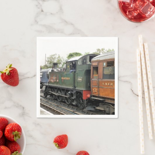 SERVIETTE EN PAPIER TRAINS À VAPEUR (En situation)
