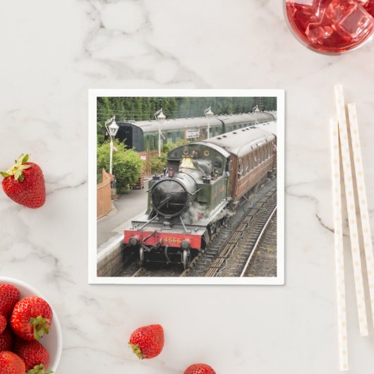 SERVIETTE EN PAPIER TRAINS À VAPEUR (En situation)
