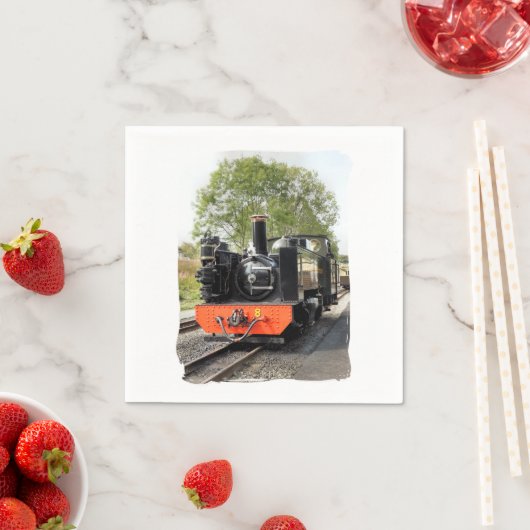 SERVIETTE EN PAPIER TRAINS À VAPEUR (En situation)