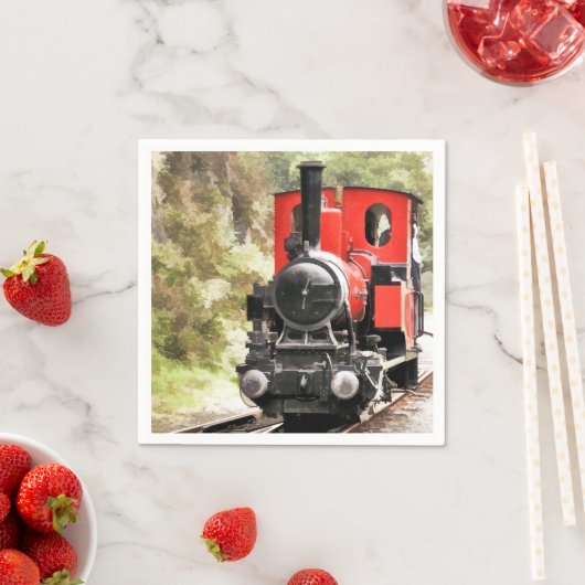 SERVIETTE EN PAPIER TRAINS À VAPEUR (En situation)