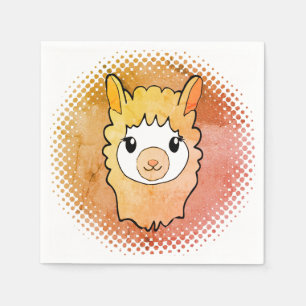 Serviette En Papier Trait Llama Vintage Impression